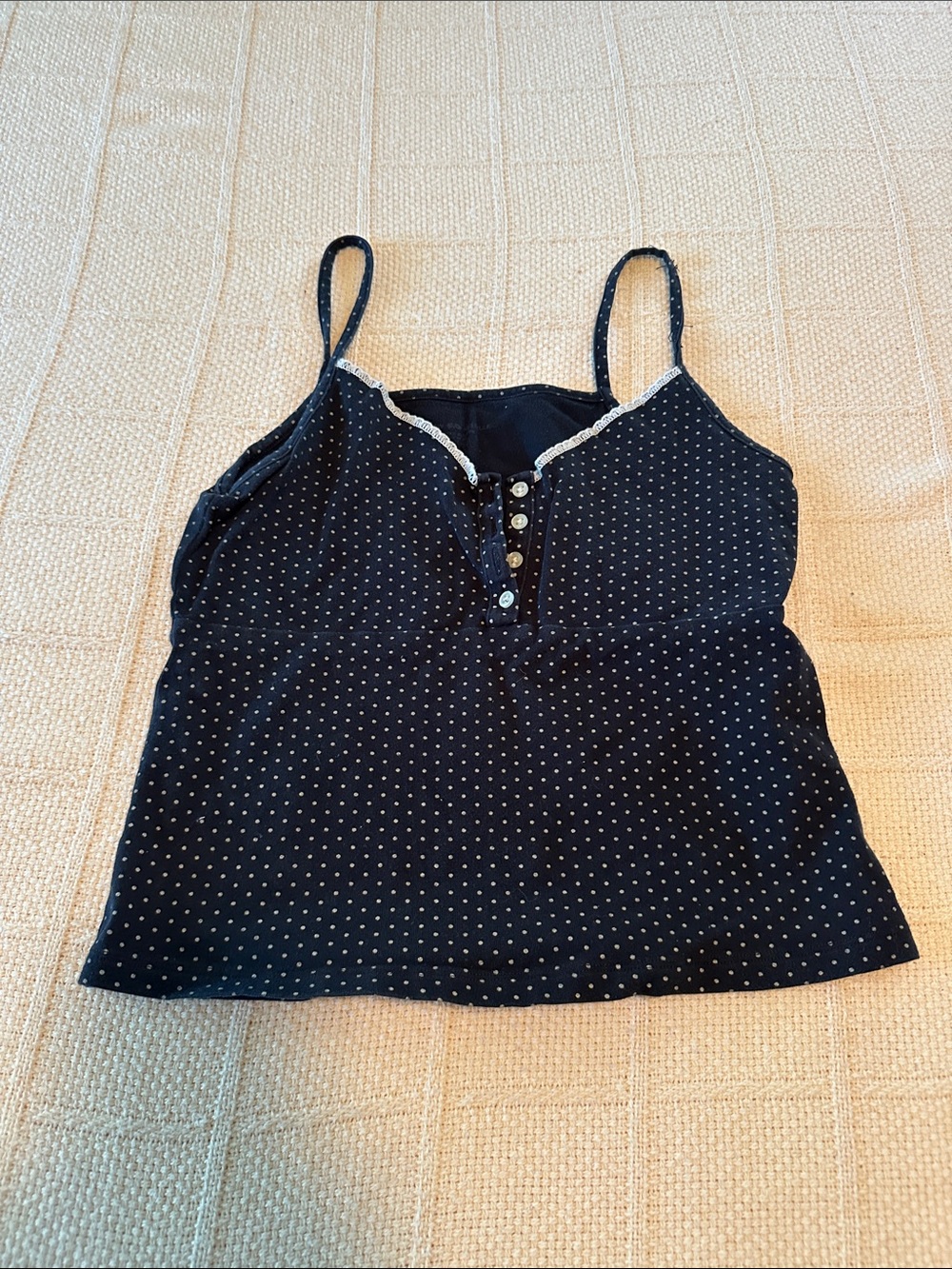 Brandy Melville Navy Polka Dot Camisole